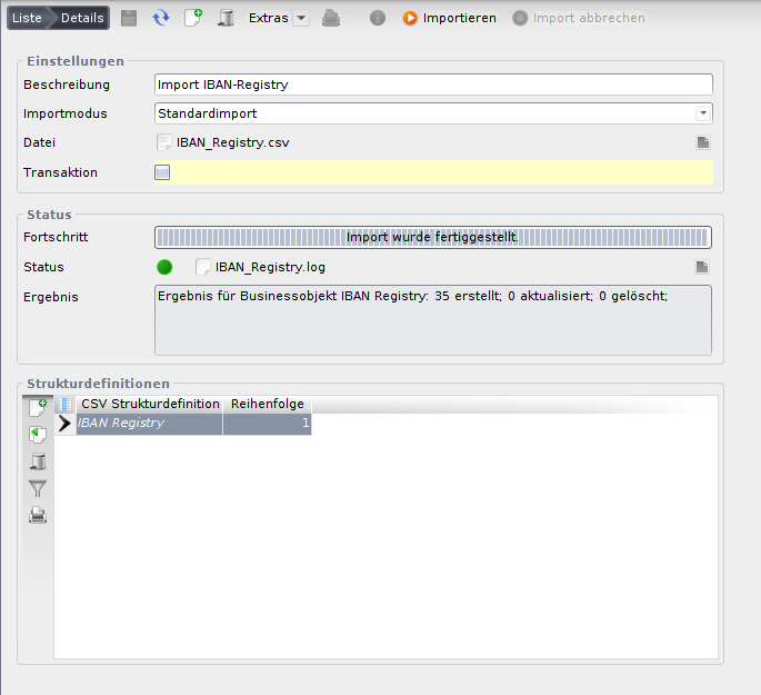 Anlegen des CSV-Imports